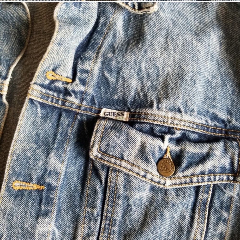 1980's VTG GUESS George Marciano Jean Jacket M - Picture 7 of 8